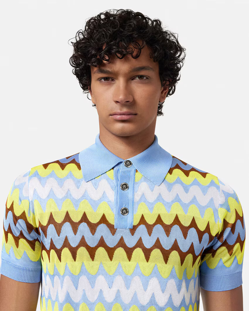 Polo in maglia Wave VERSACE
