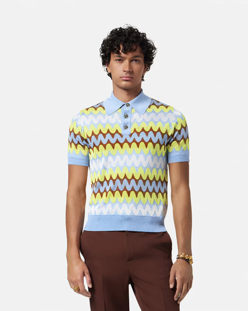 Polo in maglia Wave VERSACE
