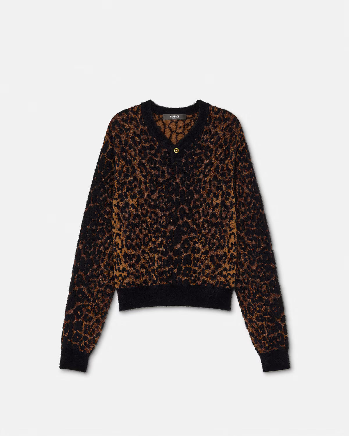 Maglia in ciniglia jacquard Leopard VERSACE