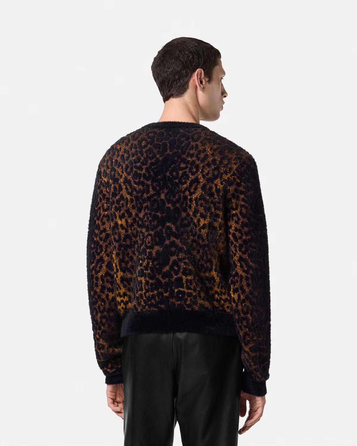 Maglia in ciniglia jacquard Leopard VERSACE